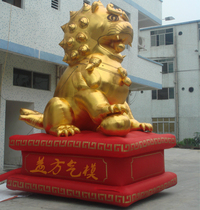 Custom inflatable golden lion mascot fixed cartoon model festival celebration company opening promotion display gas model