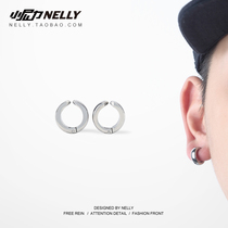 European and American nightclub Chaumen Silver Earrings Ear Buckle Hip Hop HIPPHOP Male Street Dance BBOY popin