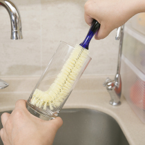 Japan KM long handle Cup brush bottle brush cup glass cleaning brush tea cup long bottle brush right angle brush 2056