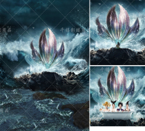 New photo studio costume photo theme background wedding dress personality photo photography background cloth Mermaid