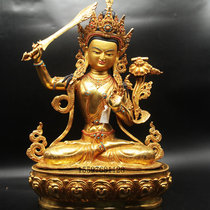 Tibetan Buddhism Nepal to create a gilt bronze buddha statue of Manjushri Bodhisattva Buddha statue of one foot five