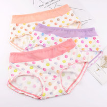 Ice and breathable girl underwear Japanese sweet cartoon low waist mesh color polo dot printing breifs bottoms