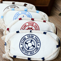 Containing Bag Cotton Hemp Bag Nostalgic Antique Style Sailor Zipped Pencil Bag Zero Wallet Debris Finishing Bag