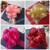 High-grade four-gold-rimmed snow gauze with hand-pulled flower spherical hand-drawn gift wrapping wedding celebration decorative chiffon flowers