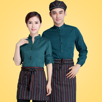 Hotel overalls autumn and winter clothing catering waiter uniforms spring summer hotel tea house hot pot restaurant overalls long sleeves
