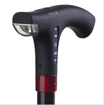 Elderly mans walking stick multi-function smart crutch with Light Radio old crutch aluminum alloy telescopic non-slip