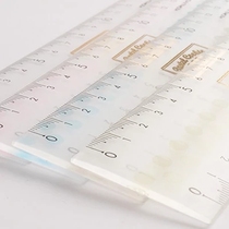 Guoyu KOKUYO acrylic ruler creative stationery light color cookie ruler transparent wave point 15 20cm