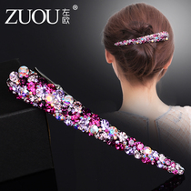 Hair accessories Hair clip Korean rhinestone horn clip headdress Adult dish hair duckbill clip Korean version of simple and wild word clip