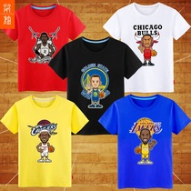 Basketball Leisure short sleeve T-shirt Warriors Curiko Bibi James sports short sleeve jersey fan Conserve cartoon basketball t-shirt