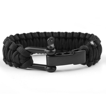 Outdoor Espresso black stainless steel buckle adjustment buckle 7-core umbrella rope survival bracelet life-saving bracelet custom