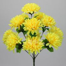 Hot sale simulation flowers 12 heads of tomb sweeping chrysanthemum bunches on graves to sacrifice fake flowers in front of the tombstone for Buddha spot silk flowers