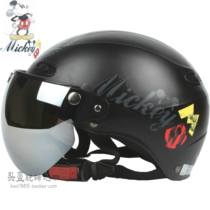 Taiwan EVO Mickey matte black Harley electric motorcycle helmet for men and women sunscreen UV four summer safety