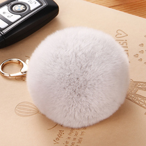 South Korea ins cute otter rabbit hair ball plush bag pendant pendant fashion car keychain girl under 10 yuan