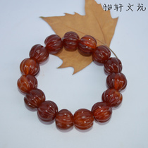 Natural pumpkin-shaped agate bracelet Tianzhu hand-held couple ornament sketch