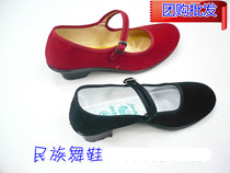 Ethnic dance shoes old Beijing cloth shoes national black high heel cloth shoes broken bottom replacement