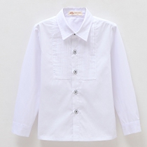 Boys Shirt Children Spring and Autumn Cotton Long Sleeve Shirt Boys and Girls Baby White Inch Shirt Middle School Uniform Korean