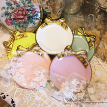 Hand-painted flat retro French do old relief bow resin Pastry decoration storage plate jewelry plate round