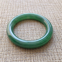 Natural Myanmar old pit A cargo jade bracelet ice glutinous seed full green round jade bracelet children with certificate KQ037