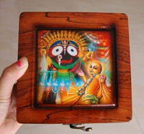 Indian Idol box gift box jewelry box jewelry box exquisite antique wooden box storage box Krishna Sky