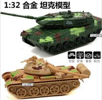 New year gift tank alloy model Leopard 2 military force back Light Music 360 Rotating toy car model
