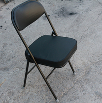  Folding chair Black leather strong and durable thickened sponge computer chair Conference chair Training chair Office activity chair