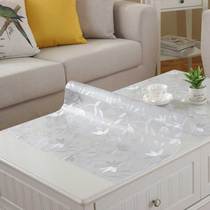 Thickened soft glass PVC plastic waterproof anti-hot tea table mat transparent crystal board disposable coffee table tablecloth