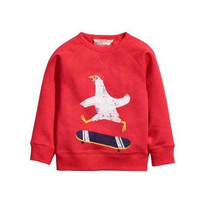 Clear Barn Spring Autumn Clothing Boy Pure Cotton Red Necropolis Cotton Bush Hooded Sweatshirt Baby Long Sleeve Blouse Jacket