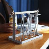 WUXIN drain cup holder Creative household modern simple ins dustproof living room glass rack European Wrought iron shelf