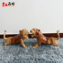 Cinnamomum camphor wood carving boutique root carving twelve zodiac Tiger crafts home gifts office town house feng shui ornaments
