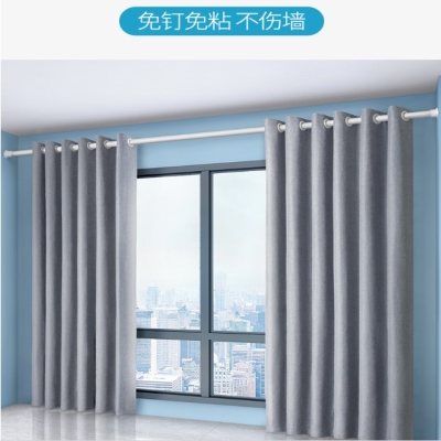 Nail-free telescopic rod simple curtain rod balcony Roman Rod 4 m long non-perforated installation bedroom lifting single rod