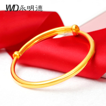 Gold bracelet female 999 gold gold bracelet 3D hard Gold Mother glossy thick gold bracelet atmospheric adjustable