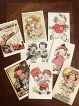 Export Japanese tomato soup doll background wall layout clip art card (postcard size set of 8 cards