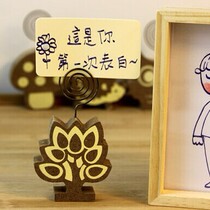 Forest retro cute creative wooden message holder note Folder Note photo card holder