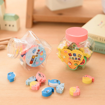 Korean creative stationery children cartoon drifting bottle eraser primary school fruit animal rubber gift prize