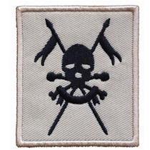 Ying * Queens Royal Cavalry arm Chapter fabric with embroidered labelling and labelling with a magic stick and embroidery stamp