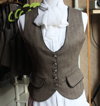 Large-yard European court female horseback short English handsome hair vest without sleeve coat retro-fitted horsejal