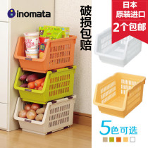 Japanese kitchen can be superimposed on fruit and vegetable baskets fruit and vegetable storage basket bathroom finishing basket living room slit shelf