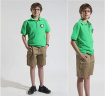 Lan Shi British childrens clothing cotton light green short-sleeved T-shirt POLO personality fashion DT-9052-H3