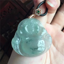 (Ming Kai Jade) Natural A goods Jade ice floating flower Buddha pendant
