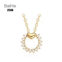 18K Gold Rose Gold Diamond Necklace Lock Bone Chain Round Minimalist Personality Heart-shaped Stone Pendant Women Jewels