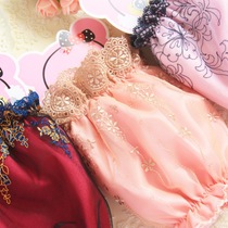 Double Lace Sleeves Short female Han version Autumn Winter New office sleeve Sleeves Adult White Transparent hand cuff sleeves head