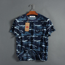 Canoe summer new mens camouflage personality short sleeve round neck T-shirt T-shirt Korean version tide