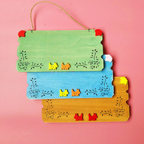 Pet shop personality wooden house listing hanging wall hanging European creative home business card DIY can be customized