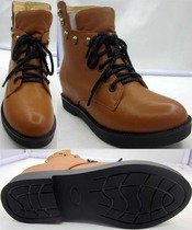 17 models 3516 factory W155D womens mid-help leather boots spring and autumn leather leather boots royal mid-tube womens boots