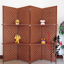  Mobile screen partition rattan home storage simple folding screen Restaurant partition entrance Feng Shui simple Chinese screen