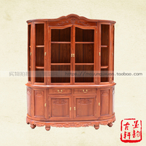 Burmese rosewood wine cabinet big fruit red sandalwood wine rack with upper and lower sections mahogany solid wood wine cabinet corner cabinet