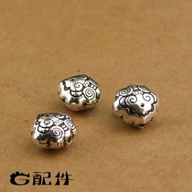 Promotional DIY beaded bracelet necklace silver accessories 925 sterling silver beads Pleasant Goat vertical hole three-dimensional silver bead lock female