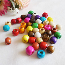 Childrens diy fabric handmade large hole wood bead bundle drawstring diameter 10mm 12mm