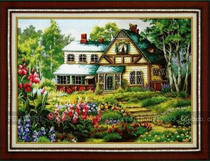 Cross-stitch electronic picture redrawing source file-DOME51231-forest hut hipster pastoral landscape
