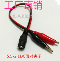 DC Mother Pair Crocodile Clip Test Line DC Clip Wire Red Black and Line 5 5 2 1DC Line 12V DC Power Cord Batch